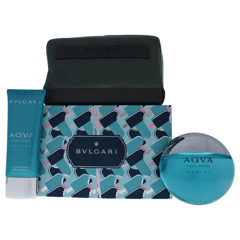 Bvlgari Bvlgari Aqva Marine Men 3 Pc Gift Set 3.4oz EDT Spray, 3.4 
