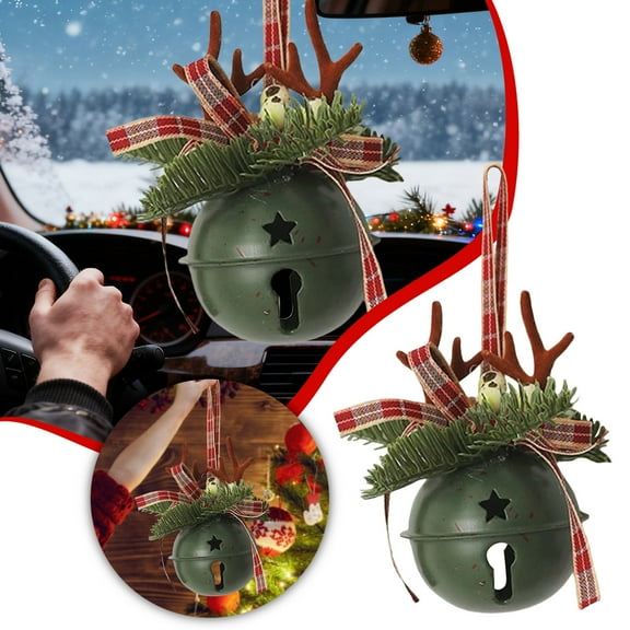 Traditional Christmas Jingle Bells, Metal Sleigh Bell Ornaments in Red, White, Green for Tree, Wreath and Window Decor