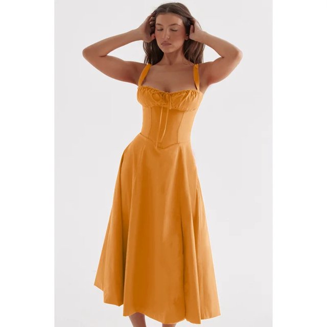 Vestido elegante de moda de verano estilo francés con tirantes suaves, vestidos sin mangas para mujer, vestidos de sensación de alta gama de viento suave