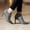 Gray, variant on OKBOP Womens High Heels Ankle Boots-Christmas Chelsea Booties Ladies Boots Retro Winter Boots for Women Black