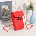 thumbnail image 4 of Hukapapa Mini bolso para teléfono bordado con timbre, bolso cruzado con hebilla de cuerno, bolso de un solo hombro, Rojo, 4 of 5