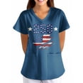 thumbnail image 6 of Trgacdwlo Plus Size 4th of July Womens Scrubs Tops 1776-2026 Flag Print Nursing Uniforms with Pocket Celebration V Neck Short Sleeve Work Shirts for Women S-5XL, 6 of 6