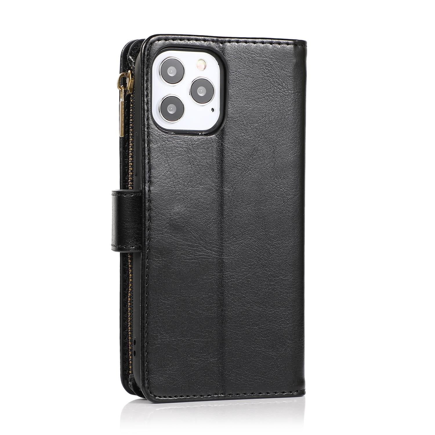 Luxury Wallet Card ID Zipper Money Holder Case Cover with detachable lanyard FOR iPhone 14 Pro Max