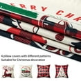 thumbnail image 5 of GymChoice Christmas Decor Pillow Covers,18 X 18 Inches Set of 4 Black and Red Buffalo Plaid Farmhouse Throw Pillowcases Cotton Linen Vintage Cushion Covers Pillow Shams Cases Slipcovers, 5 of 7