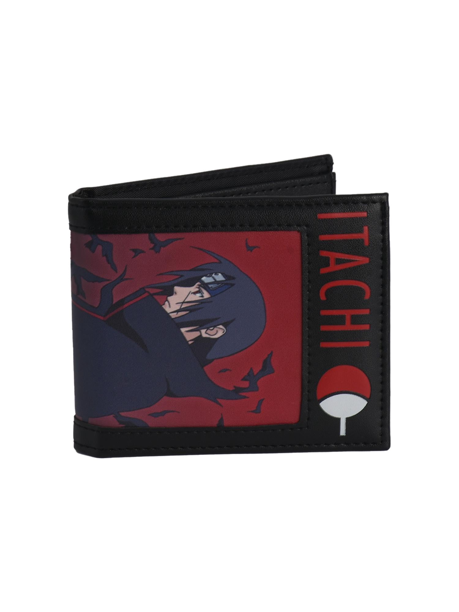 Naruto Itachi Uchiha Bifold Wallet with Zipper, Compact Foldable, Multi