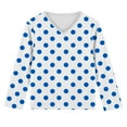 thumbnail image 3 of Favoffer Girls' Polka Dot Print V-Neck Blouse Base Layer Long Sleeve Toddler Baby Crewneck Long Sleeve T-shirts for Casual Outings Toddler Kid 3-14Y, 3 of 8