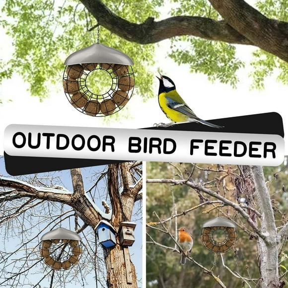 Wild Bird Feeder Hanging Garden Yard Outside Decoration Bird Food Distributor Suet Log Feeder Squirrel Bar Suite Feeders for Birds Tube Feeders for Wild Birds Hummingbird Flowers for Feeders Oriole