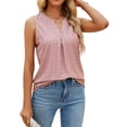 thumbnail image 1 of Lucakuins, camisetas sin mangas sueltas de verano para mujer, ojales de Color sólido ahuecados, chaleco sin mangas con cuello en V, camisola para discoteca Lucakuins  moda, 1 of 9