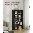thumbnail image 3 of 30 Inches Wide 5-Tier Open Bookshelf, Adjustable Storage Shelves, Floor Standing Bookcase, Ebony Black, 3 of 9