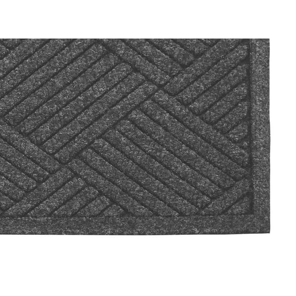 Guardian EcoGuard Diamond Indoor Wiper Floor Mat, Recycled Plactic and Rubber, 3'x10', Charcoal Black