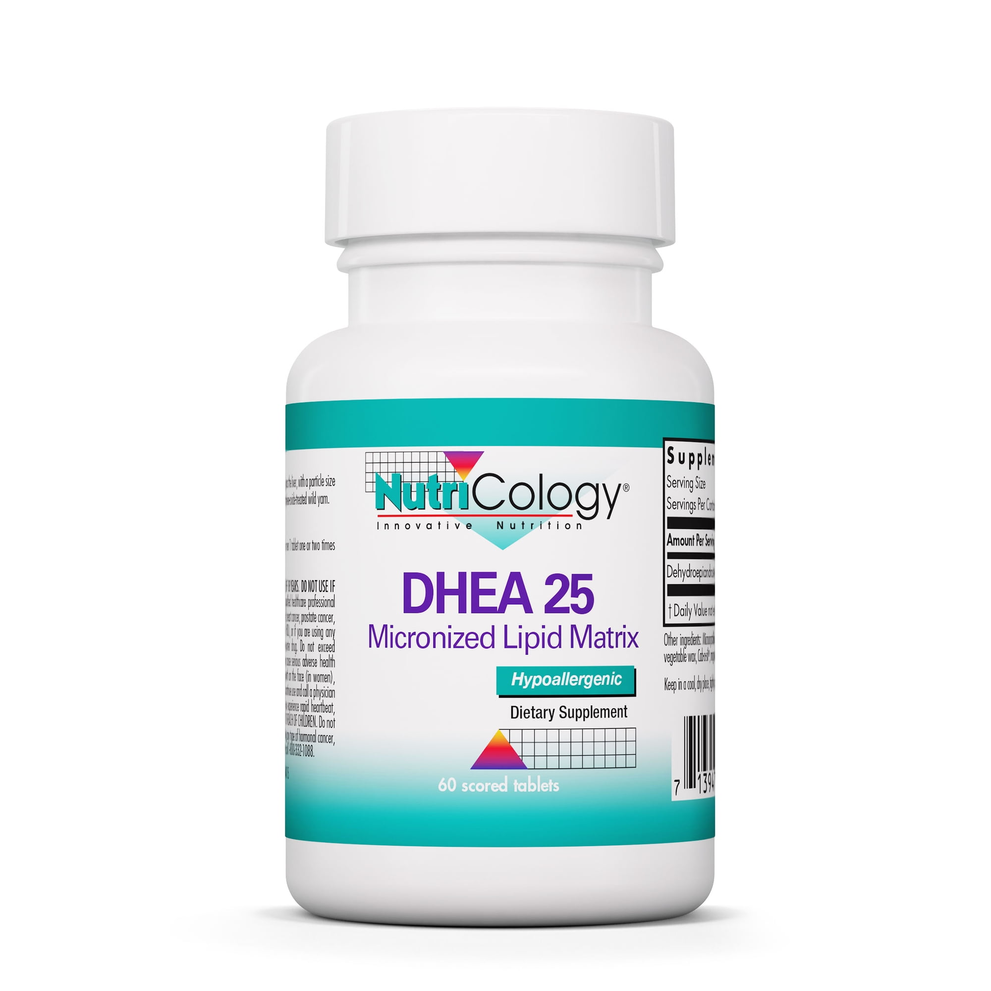 NutriCology DHEA 25 mg Micronized, Hormone Support, Stress, Brain