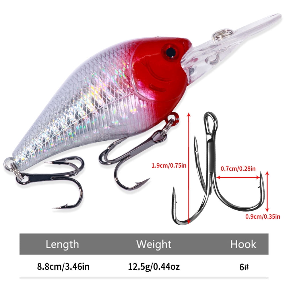 HENGJIA Crankbait Crank Baits Lures for Bass Fishing, 6Pcs Fishing Lures Shallow Deep Diving Swimbait Crankbait Fishing Wobble Hard Baits for Bass Trout Freshwater and Saltwater