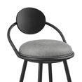 thumbnail image 4 of Silla Taburete de Bar Benzara Carny Giratoria con Hierro Negro y Cuero Sintético Gris Vintage, 4 of 9