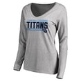 thumbnail image 2 of Women's Ash Tennessee Titans Iconic Collection On Side Stripe Long Sleeve V-Neck T-Shirt, 2 of 3
