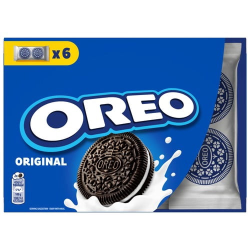 Oreo Chocolate Sandwich Biscuit Lunchbox 6 x 22g, British Import (Pack of 2)