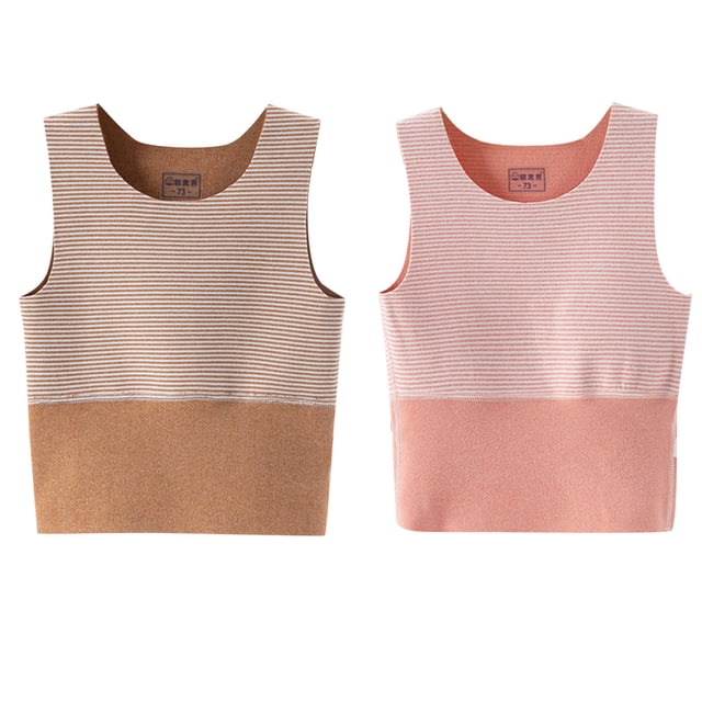 Plebaso 2 Pack Débardeurs en Coton pour Enfants Tout-Petits Garçons Filles Col Rond Sans Manches Rayé