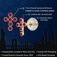 thumbnail image 2 of Gem Stone King 14K Yellow Gold Red Created Ruby Cross Earrings for Women Men | 0.18 Cttw | Gemstone July Birthstone | 7.5X5.5MM, 2 of 6