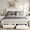 Beige King, variant on Queen Size Bed Frame, Velvet Upholstered Bed Frame with Wingback Headboard, 2 Storage Drawers, No Box Spring Needed, White