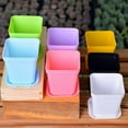 thumbnail image 4 of Nvzi-a 10 pieces thick plastic square succulent plant flowerpot without tray transparent color seedling pot succulent plant pot 7 * 7cm, 4 of 4