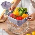thumbnail image 4 of Double Layer Drains Basket With Cover, Kitchen Fruit And Vegetable Basket Household Portable Vegetable Washing Basin Multi-Purpose Picnic Basket For Food Washing Storage And Daily Cooking Preparation, 4 of 6