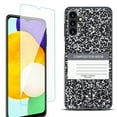 thumbnail image 1 of Slim-Fit Protective Fashion Phone Case (Black) for Samsung Galaxy A13 5G, with Tempered Glass Screen Protector, by OneToughShield ® - Composition Book, 1 of 3