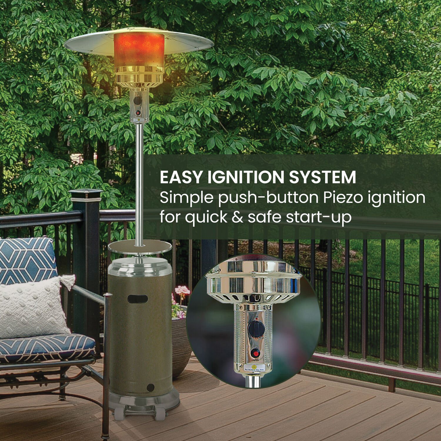 Hanover 7 ft 48,000 BTU Propane Patio Heater, H002BRSS