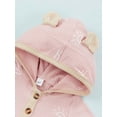 thumbnail image 6 of Chollius Newborn Baby Boys Girls Cotton Romper Outfit Short Sleeve Button Hooded Sun Print Jumpsuit Summer Casual Clothes Set, 6 of 9