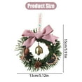 thumbnail image 5 of Mini Christmas Cabinet Wreath for Kitchen with Velvet Ribbon Bows and Bell, Small Hanging Artificial Wreath for Window Home Chair Front Door Wall Indoor Outdoor Fireplace Porch Decoration, 1 Pcs, 5 of 5