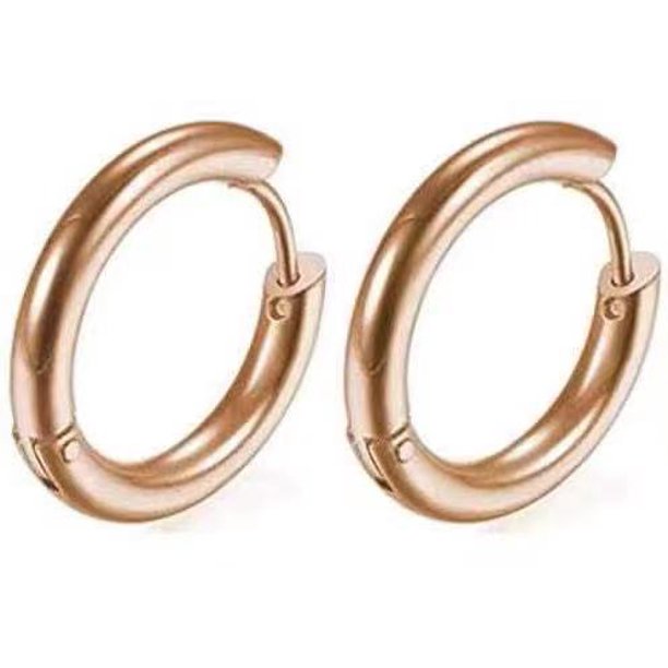 La hebilla de oreja de acero de titanio no se desvanece, joyería de hebilla de oreja de acero inoxidable redonda de temperamento simple