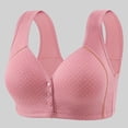 thumbnail image 2 of 2DXuixsh Women's Bras Full Coverage Bras Plus Size Lifting Lace Bra Sexy Front Button Bra Without Steel Ring Wide Straps Tank Top Bra Adjustable Middle Elderly Bra Pink Size 40, 2 of 3