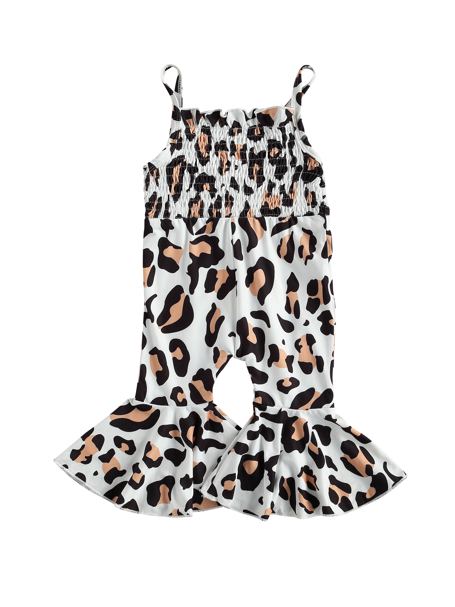 Toddler Girls Baby Kids Jumpsuit One Piece Leopard Strap Romper Summer Outfits