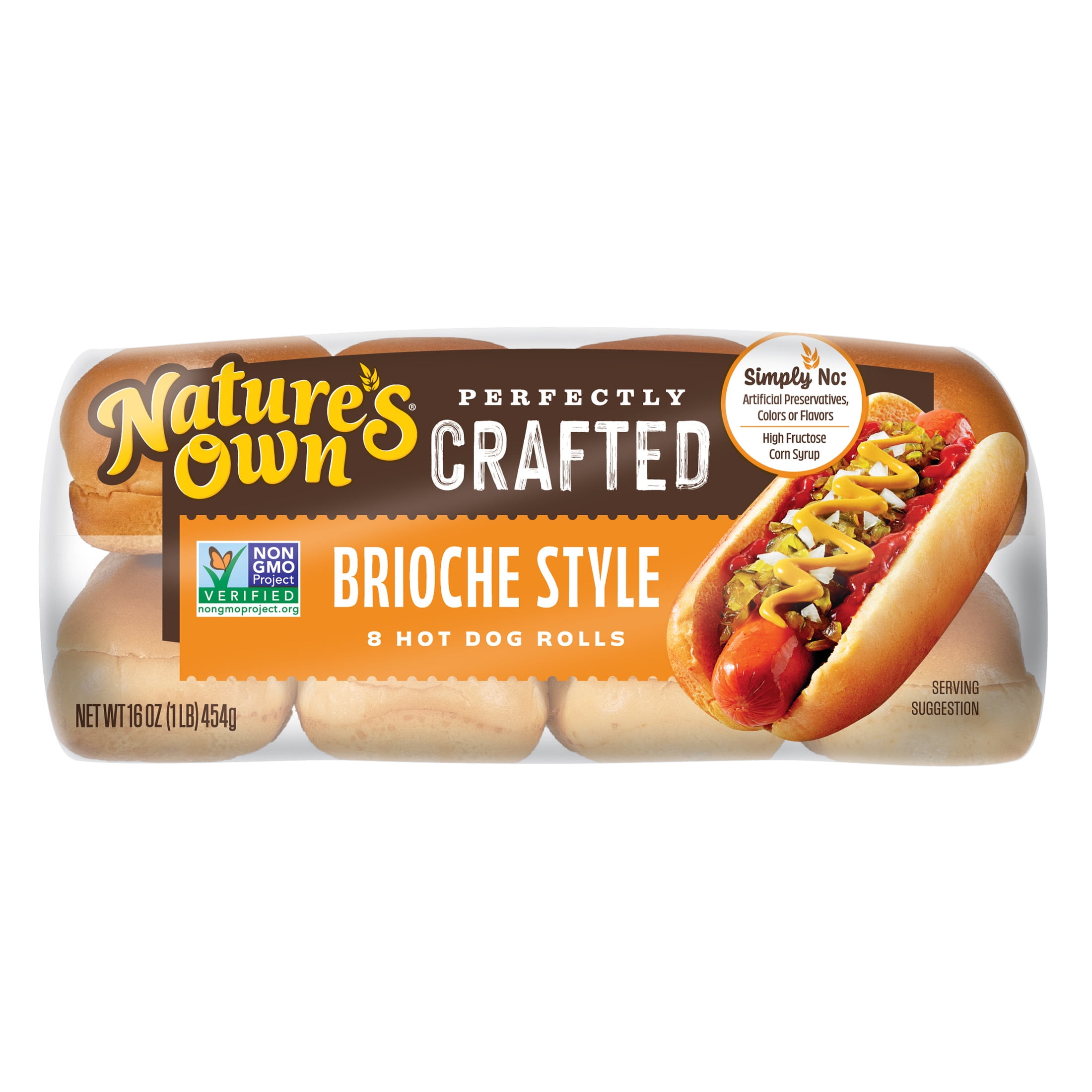 Nature's Own Perfectly Crafted Brioche Style Hot Dog Buns, 8 Count