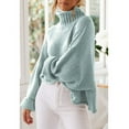 thumbnail image 4 of Women's Turtleneck Batwing Sleeve Loose Oversized Chunky Knitted Pullover Sweater Jumper Tops, 4 of 5