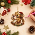 thumbnail image 2 of Christmas Diamond Ornaments, Diamond Art Kits for Adults, Pearl Wooden Hanging Pendant DIY Craft Kit, Xmas Tree Decoration Home Party Gift for Adults, 2 of 6