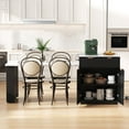 thumbnail image 4 of Harper & Bright Designs Fluted Kitchen Island with Extendable Dining Table for 4-6, Island Table for Kitchen with Power Outlet, Kitchen Table with Double-Side Storage and 2 Side Open Shelves, Black, 4 of 19