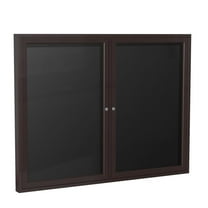 Ghent's Vinyl 36" x 60" 2 Door Enclosed Letterboard in Black