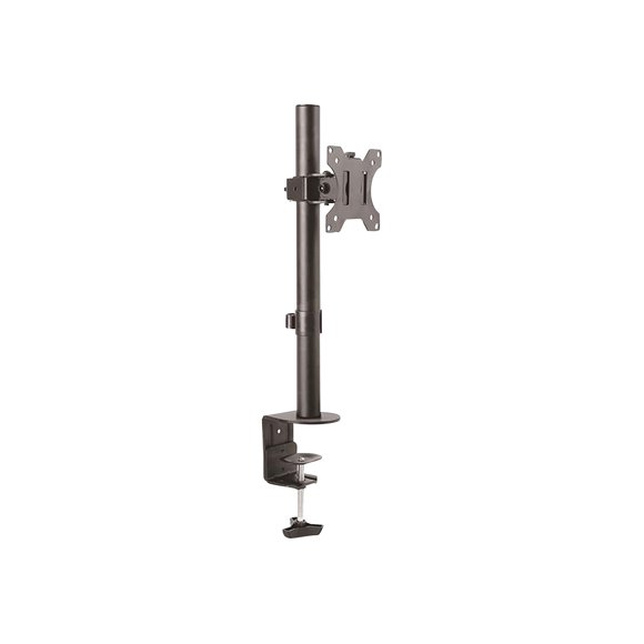 StarTech.com Single Monitor Desk Mount, Single Screen Heavy Duty Pole Mount for up to 8kg VESA Compatible Displays, Ergonomic Height Adjustable Monitor Arm Mount, Desk Clamp/Grommet - Small Footprint Design (ARMPIVOTV2) - Mounting kit (desk clamp mount, pole clamp, pole, grommet plate, washers, cable management clip) - for monitor - plastic, steel - black - screen size: 13"-32" - C-clamp, grommet, desk-mountable