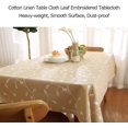 thumbnail image 3 of Table Cloths Rectangle Grey Cotton 55x86',Leaf Embroidered Dust-Proof Tablecloths for Kitchen Dinning Table (53Wx86L, Beige), 3 of 4