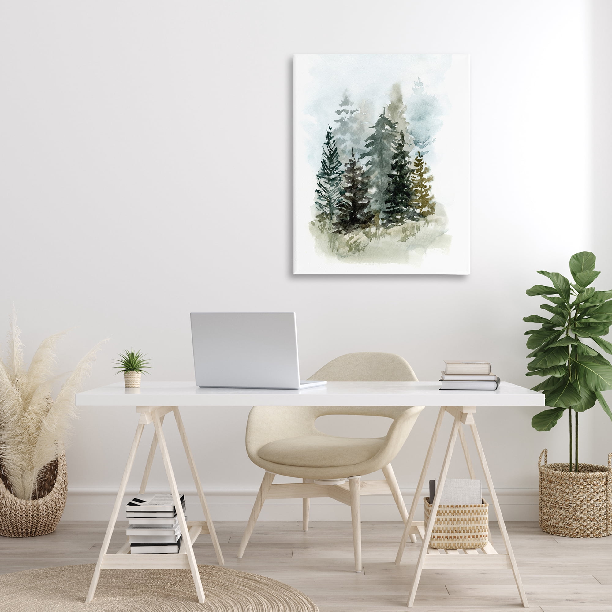 Stupell Industries Layered Forest Trees Botanical & Floral Painting Gallery Wrapped Canvas Art Print Wall Art, 30 x 40