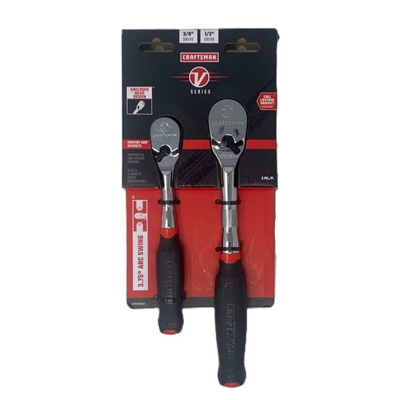 CRAFTSMAN V-Series(CMMT86504V) Comfort Grip Ratchets - 3/8 & 1/2 Inch Drive, 2PC