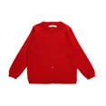 thumbnail image 7 of Dwellite Unisex Cardigan Basic Button Down Crewneck Long Sleeve Uniforms Knit Button Fall Sweater Red 12, 7 of 7