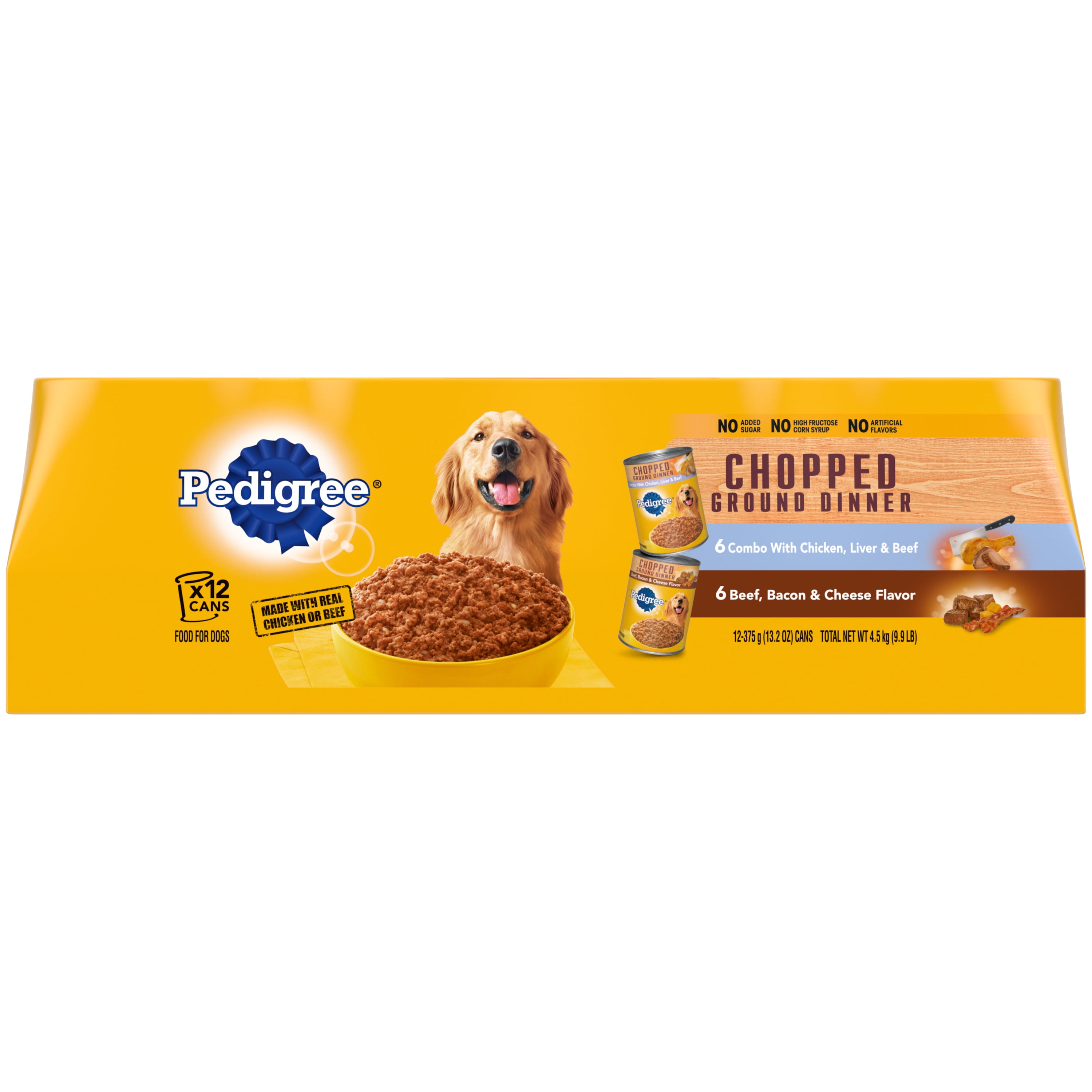 Pedigree Chopped Meaty & Cheese Wet Dog Food Variety Pack, (12) 13.2 oz. Cans - Walmart.com