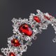 thumbnail image 4 of Tiara de cristal real, corona nupcial, accesorios para el cabello de novia (base plateada, azul), 4 of 7