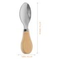 thumbnail image 4 of 6pcs Stainless Steel Butter Spoon Cheese Spoon Kitchen Tool with Wooden Handle, 4 of 8