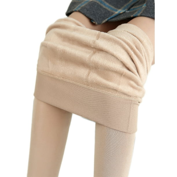 MAWCLOS Woemen Stretch High Waist Compression Pants Travel Slim Leg  Underwear Bottoms Skin Color XL 