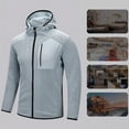 thumbnail image 2 of Xzbqbs Jackets for Men Zip Up Lightweight Track Coat Casual Breathable Hooded Jacket Training Gym Workout Jacket Big and Tall, 2 of 6