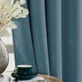 thumbnail image 5 of Joydeco Cortinas De Terciopelo Azul Grisáceo De 89.8 In, Juego De 2 Paneles, Cortinas De Oscurecimiento De Habitación Con Aislamiento Térmico Azul Neblina Para Dormitorio, Sala De Estar, Cortinas De L, 5 of 5