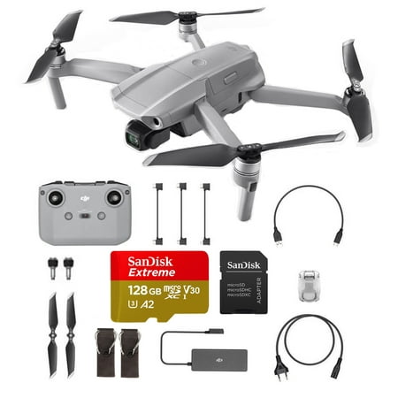 DJI Mavic Air 2 Drone, 128GB bundle - Quadcopter UAV with 48MP Camera 4K Video 1/2" CMOS Sensor 3-Axis Gimbal 34min Flight Time ActiveTrack 3.0, Grey. With 128GB Extreme SD Card