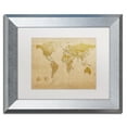 thumbnail image 2 of Trademark Fine Art "Antique World Map" Canvas Art by Michael Tompsett White Matte, Silver Frame, 2 of 5