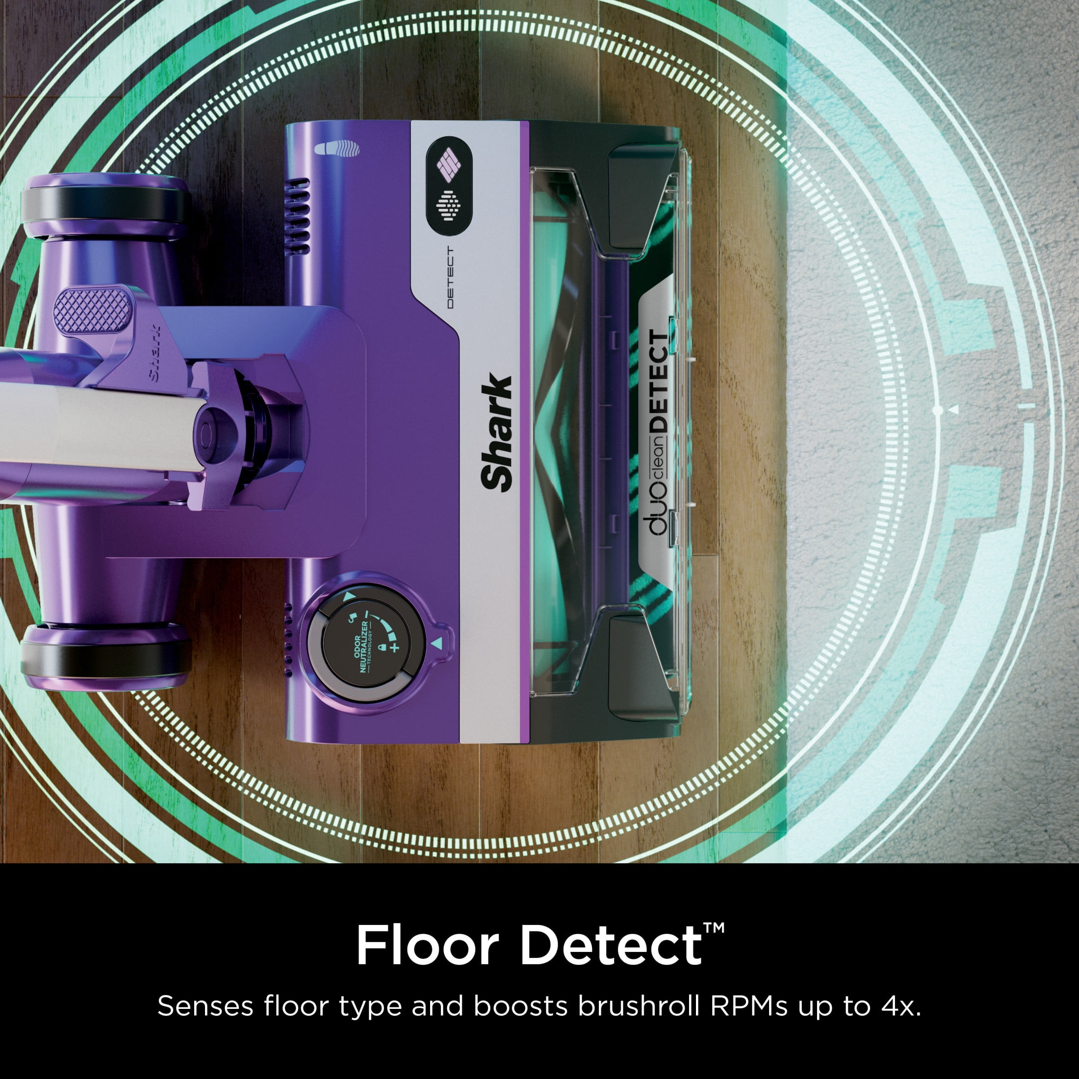 Shark POWERDETECT Corded Stick Vacuum, Carpet and Hardfloors, Pet Friendly, with DuoClean Detect Technology, Self-Cleaning Brushroll, HZ4002 Purple